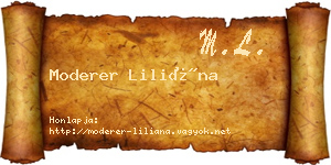 Moderer Liliána névjegykártya